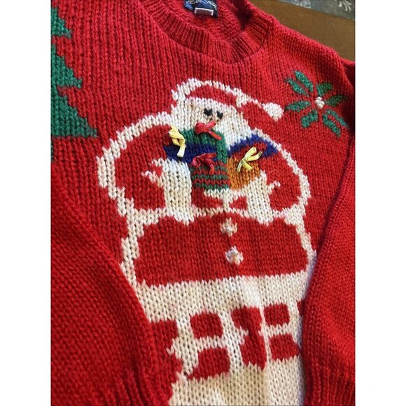 Allison Smith II Red Plus Holiday Sweater Size 20W Beaded - Picture 4 of 7